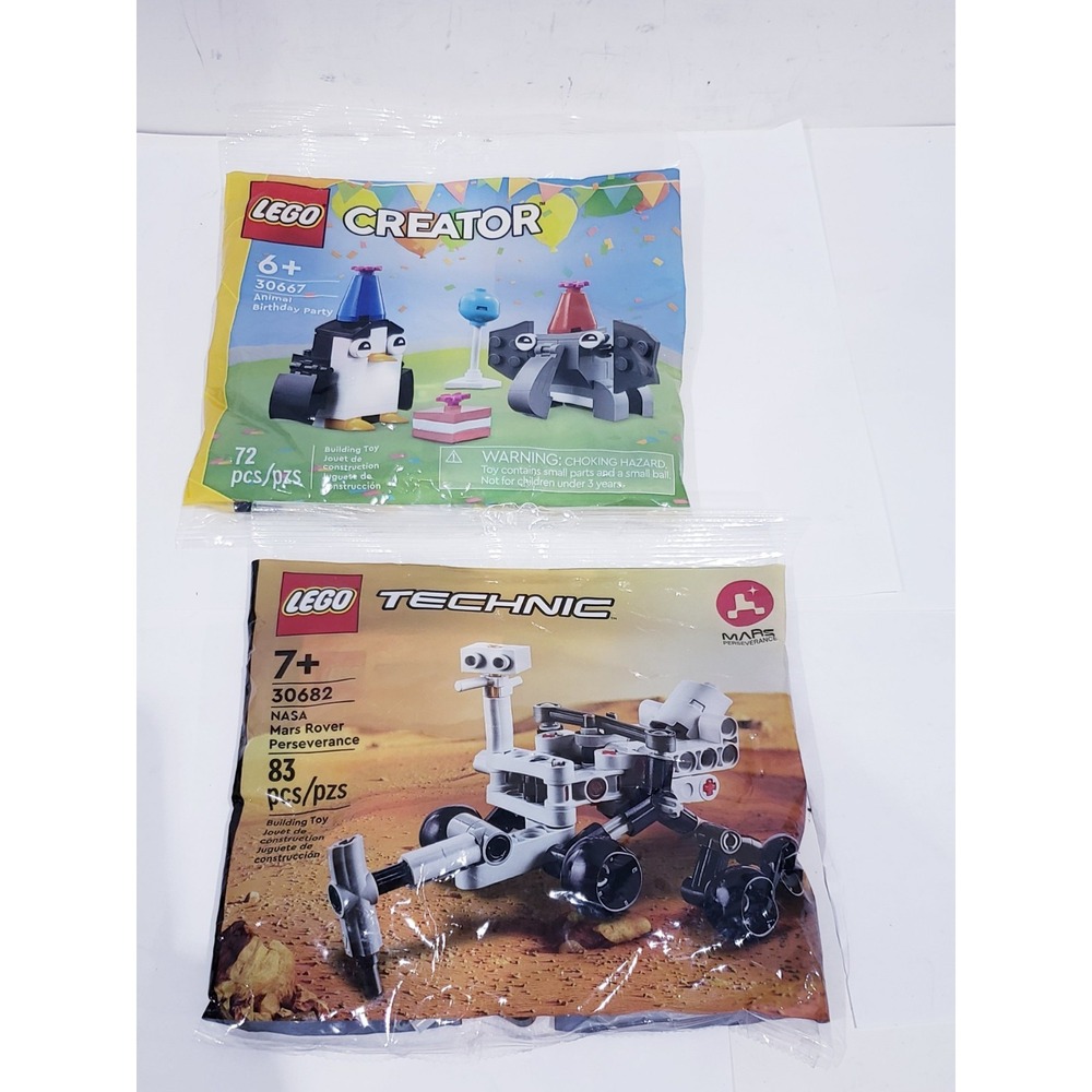 Lot of 2 Lego Polybags Technic NASA Mars Rover Perseverance 30682 & 30667 Animal